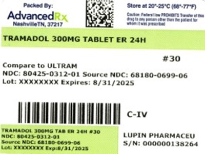 Tramadol 300mg 80425-0312-01.jpg label 1 - Tramadol 300mg 80425 0312 01